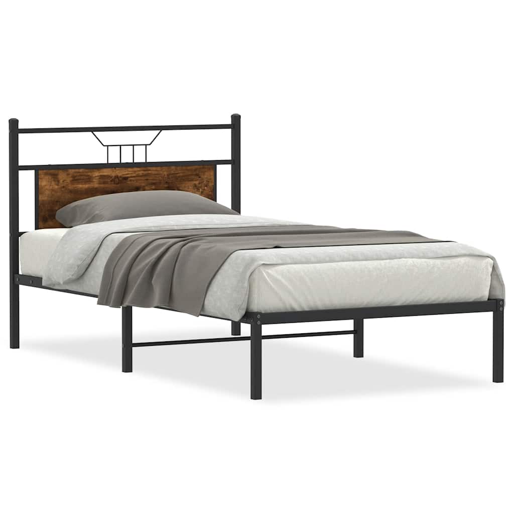 Cadre de lit sans matelas chêne fumé 100x200 cm bois ingénierie - XIOS