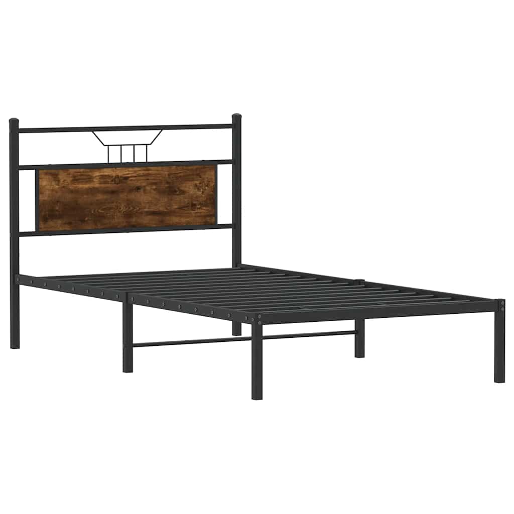 Cadre de lit sans matelas chêne fumé 107x203 cm bois ingénierie - XIOS