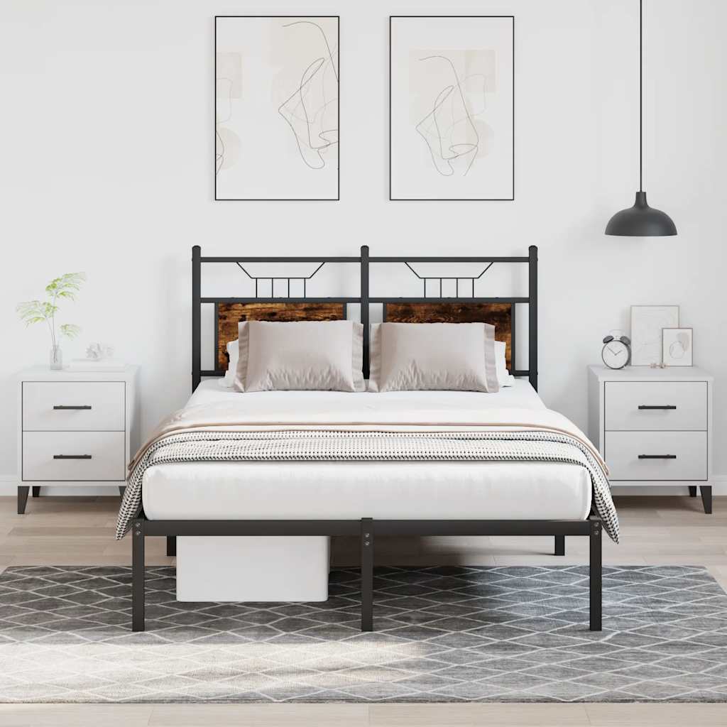 Cadre de lit sans matelas chêne fumé 120x200 cm bois ingénierie - XIOS