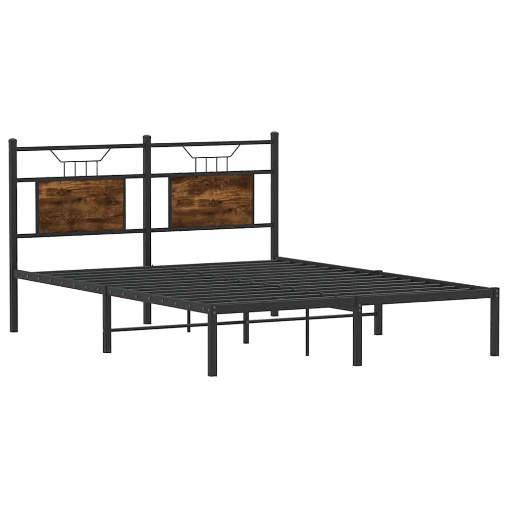 Cadre de lit sans matelas chêne fumé 137x190 cm bois ingénierie - XIOS
