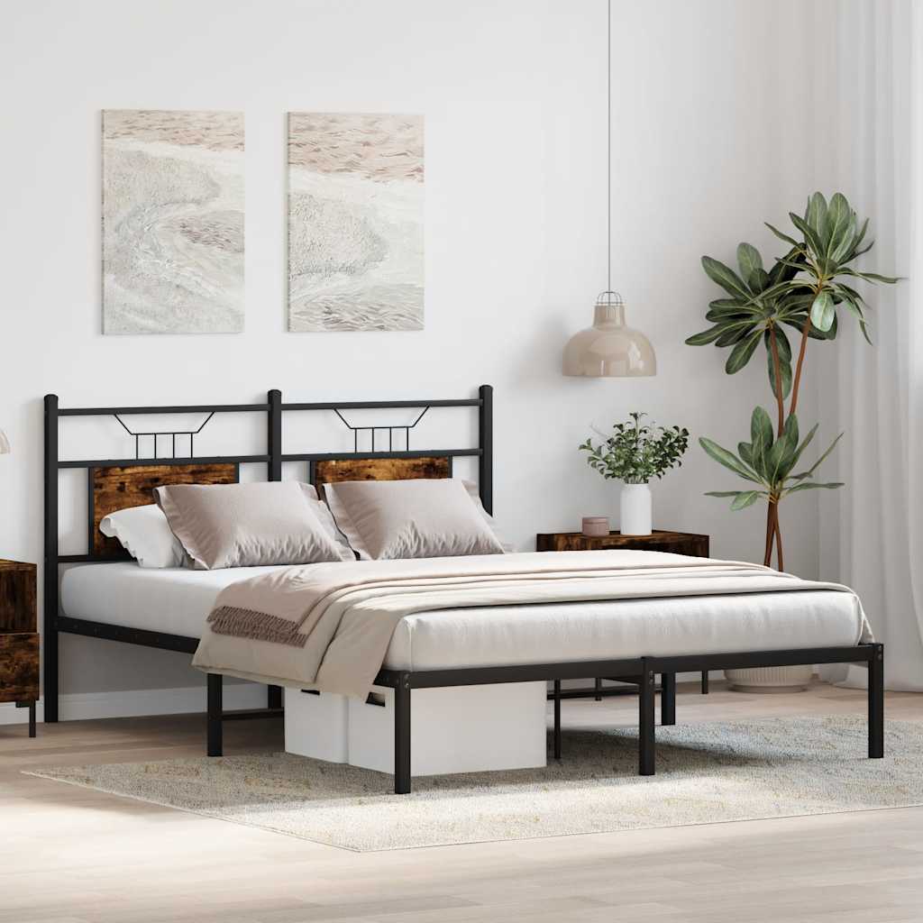 Cadre de lit sans matelas chêne fumé 150x200 cm bois ingénierie - XIOS