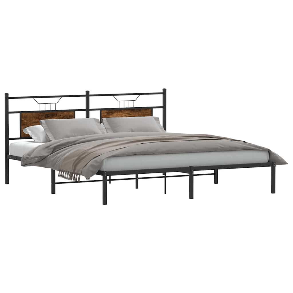Cadre de lit sans matelas chêne fumé 160x200 cm bois ingénierie - XIOS