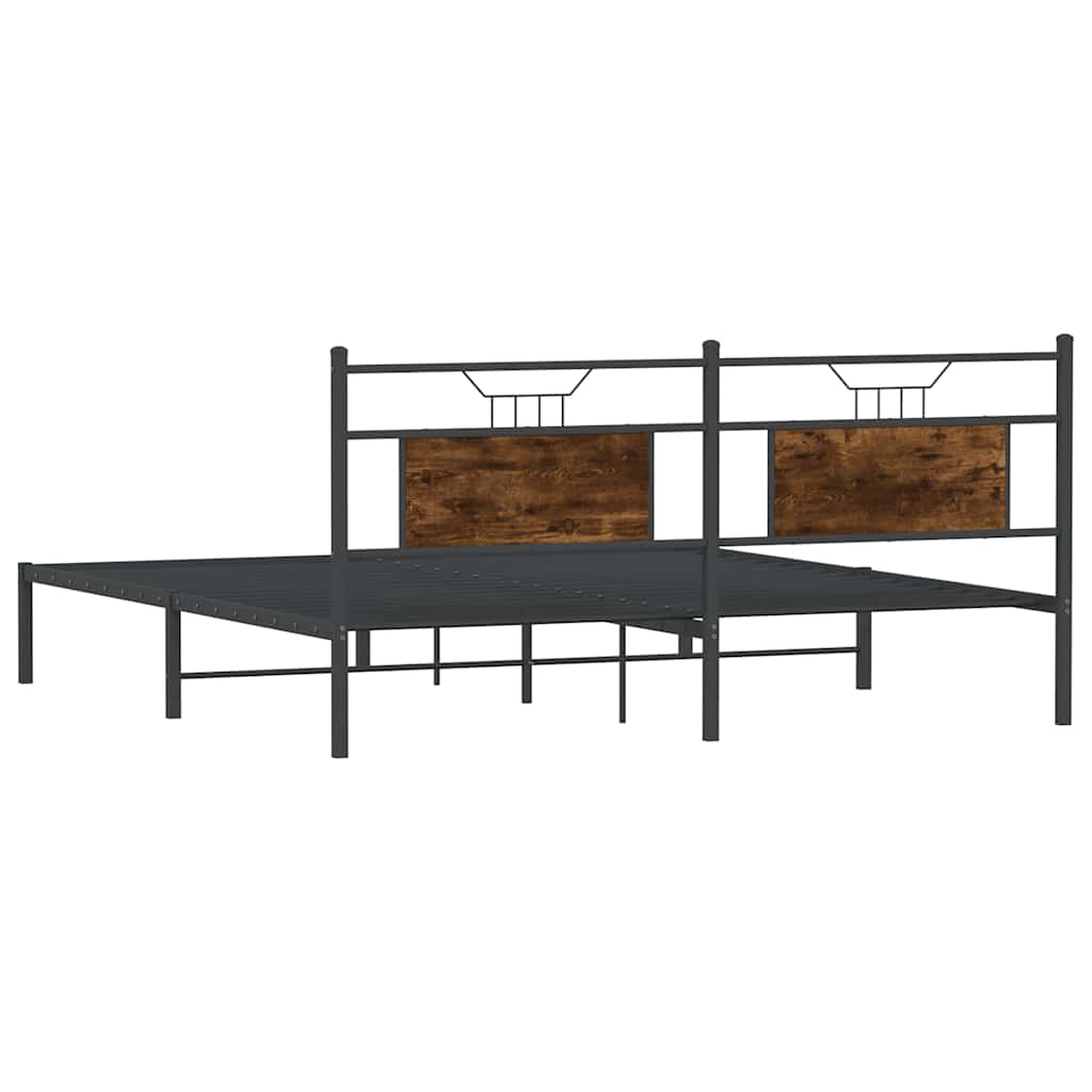Cadre de lit sans matelas chêne fumé 183x203 cm bois ingénierie - XIOS