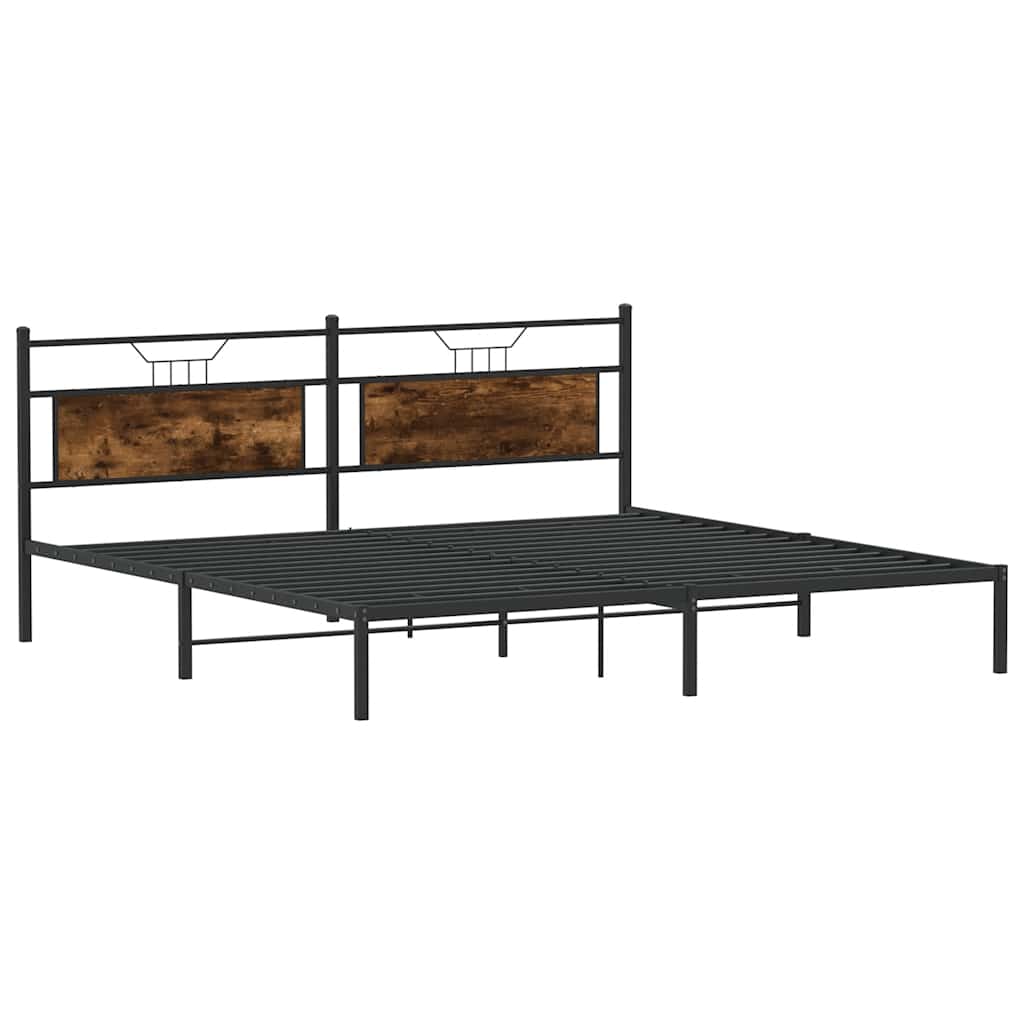 Cadre de lit sans matelas chêne fumé 193x201 cm bois ingénierie - XIOS