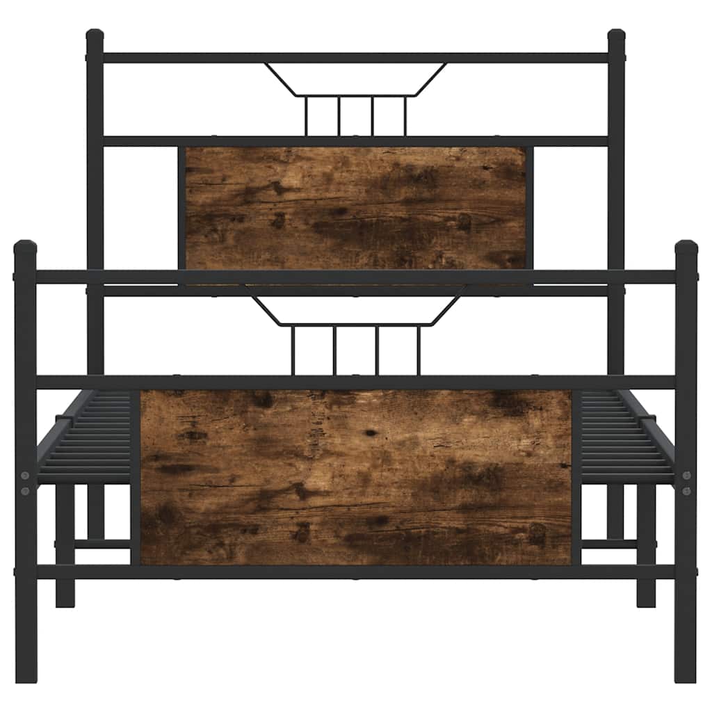 Cadre de lit sans matelas chêne fumé 90x190cm bois d'ingénierie - XIOS