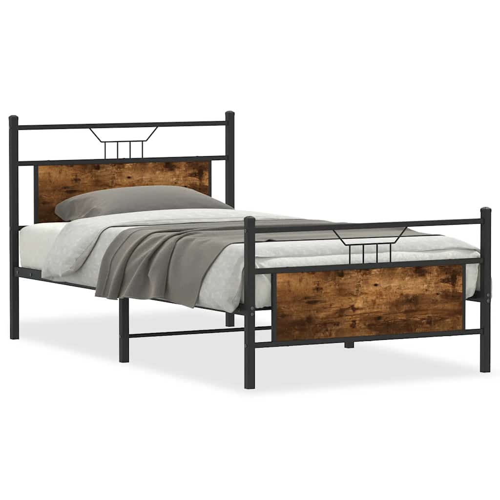 Cadre de lit sans matelas chêne fumé 100x200 cm bois ingénierie - XIOS