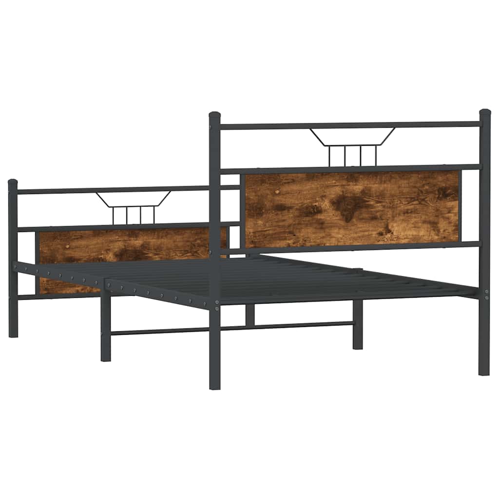 Cadre de lit sans matelas chêne fumé 100x200 cm bois ingénierie - XIOS