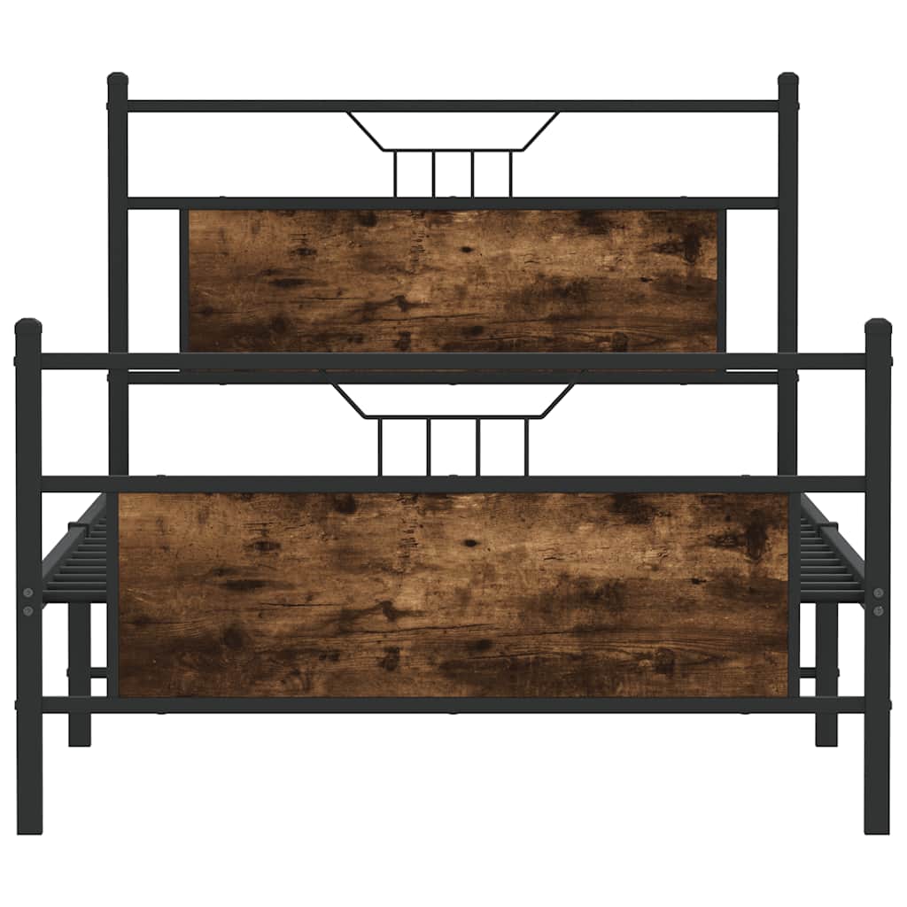 Cadre de lit sans matelas chêne fumé 107x203 cm bois ingénierie - XIOS