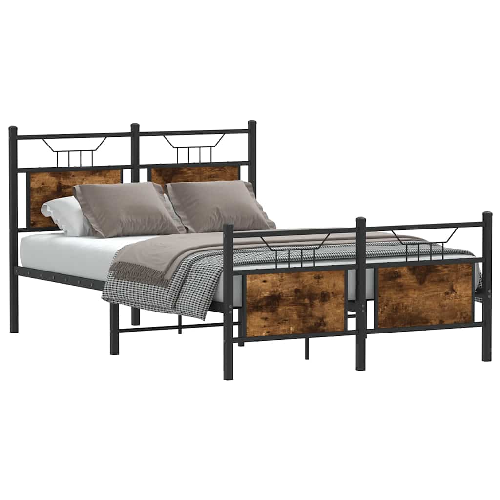 Cadre de lit sans matelas chêne fumé 120x190 cm bois ingénierie - XIOS
