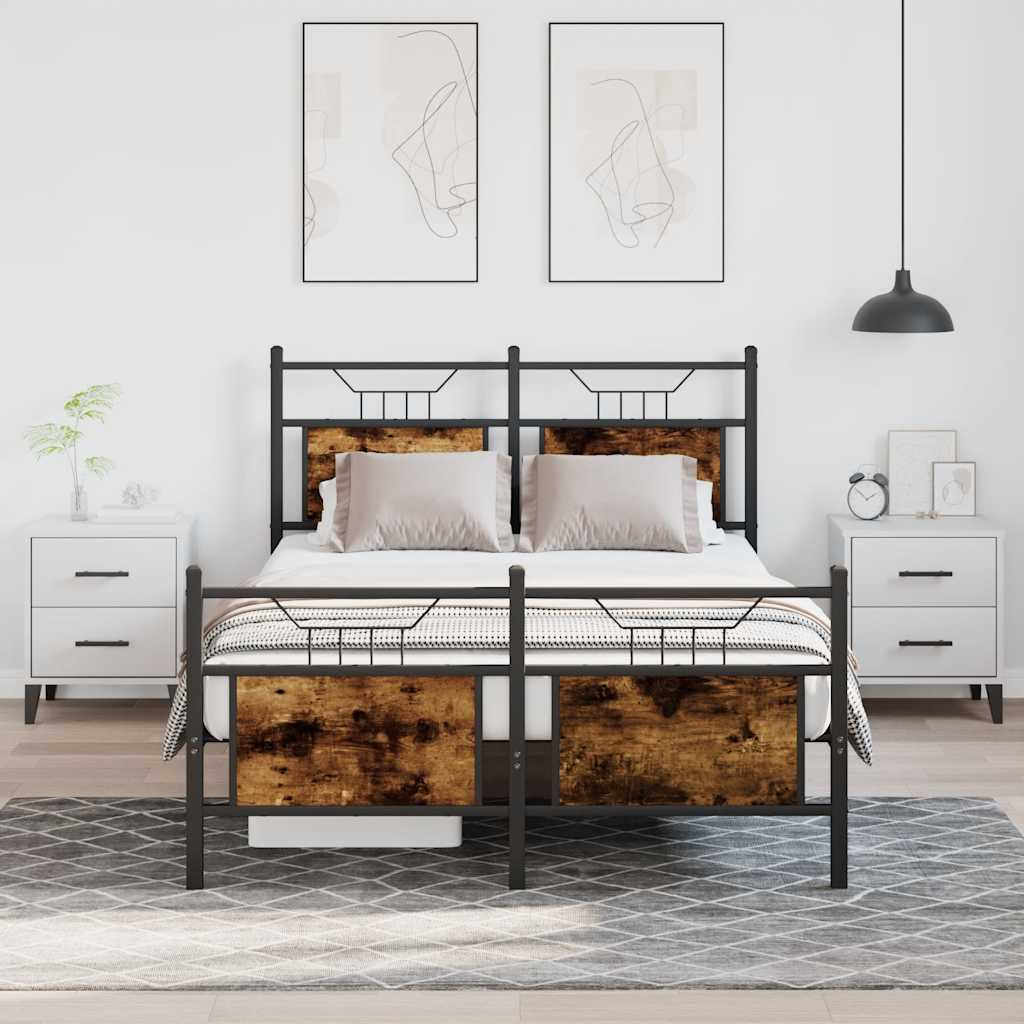 Cadre de lit sans matelas chêne fumé 120x190 cm bois ingénierie - XIOS