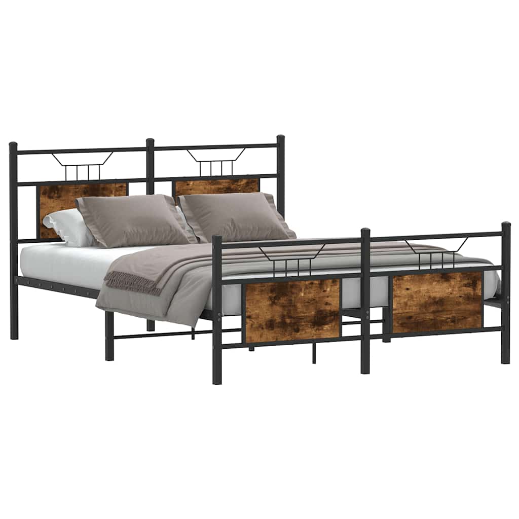 Cadre de lit sans matelas chêne fumé 140x200 cm bois ingénierie - XIOS