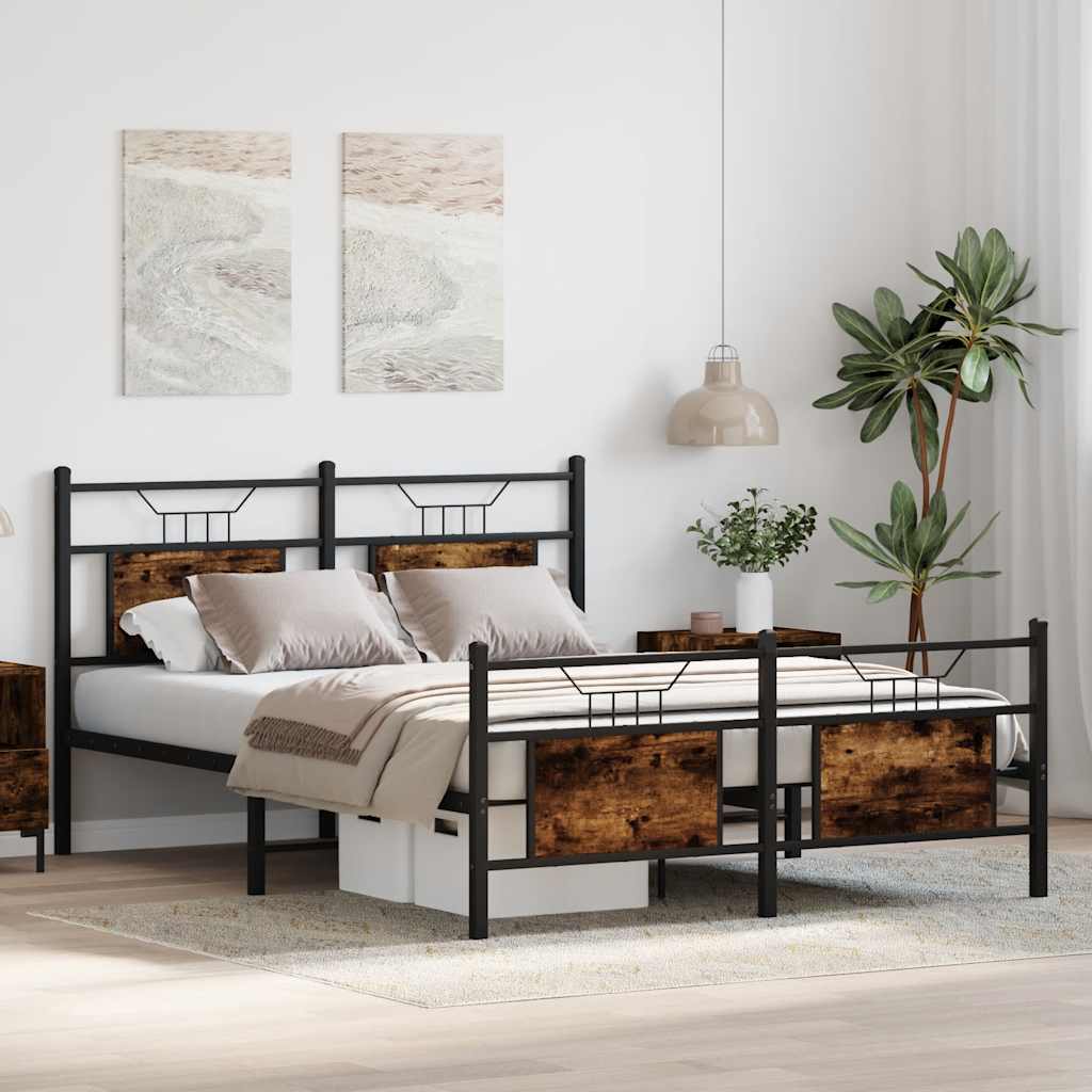 Cadre de lit sans matelas chêne fumé 150x200 cm bois ingénierie - XIOS