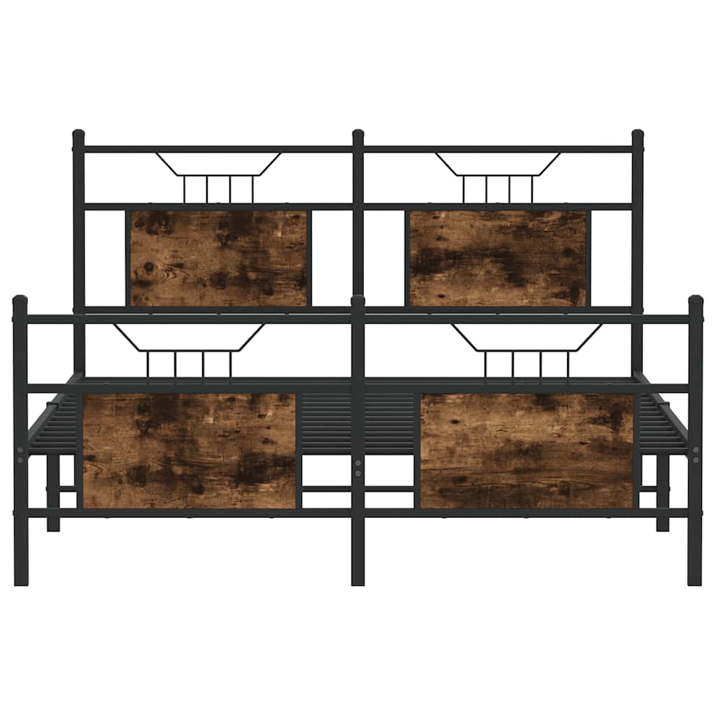 Cadre de lit sans matelas chêne fumé 150x200 cm bois ingénierie - XIOS