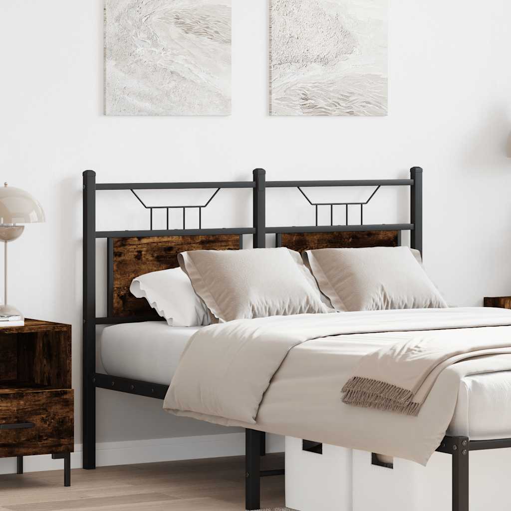 Tête de lit chêne fumé 120 cm bois d'ingénierie et acier - XIOS