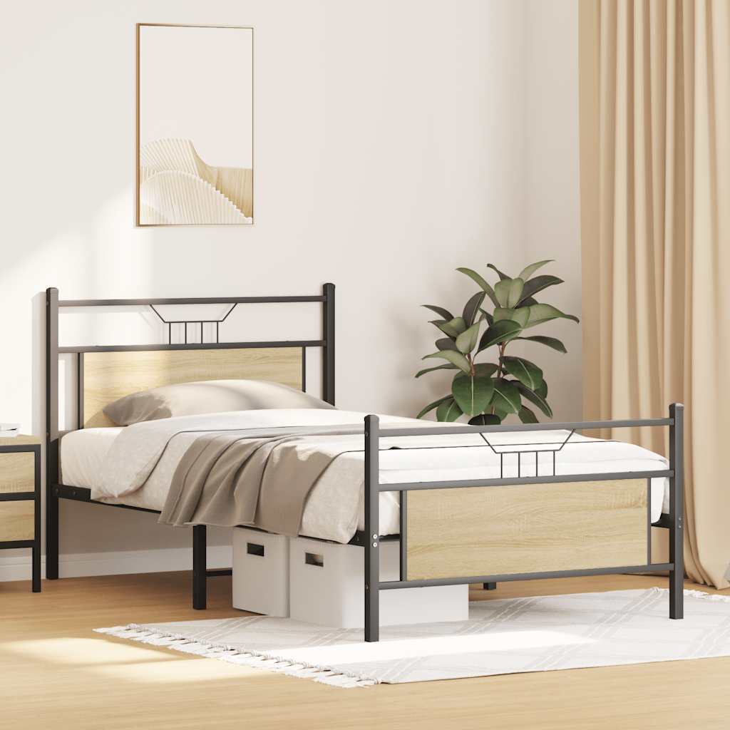 Cadre de lit sans matelas chêne sonoma 107x203 cm - XIOS