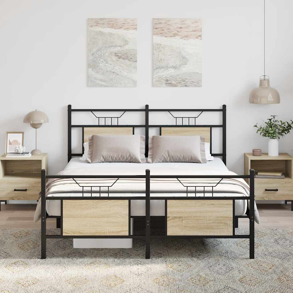 Cadre de lit sans matelas chêne sonoma 137x190 cm - XIOS