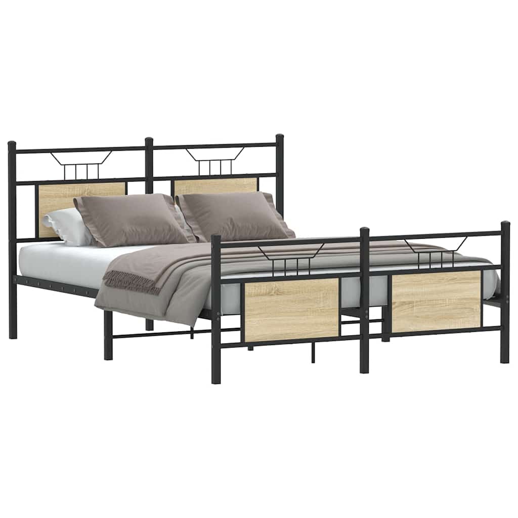 Cadre de lit sans matelas chêne sonoma 137x190 cm - XIOS