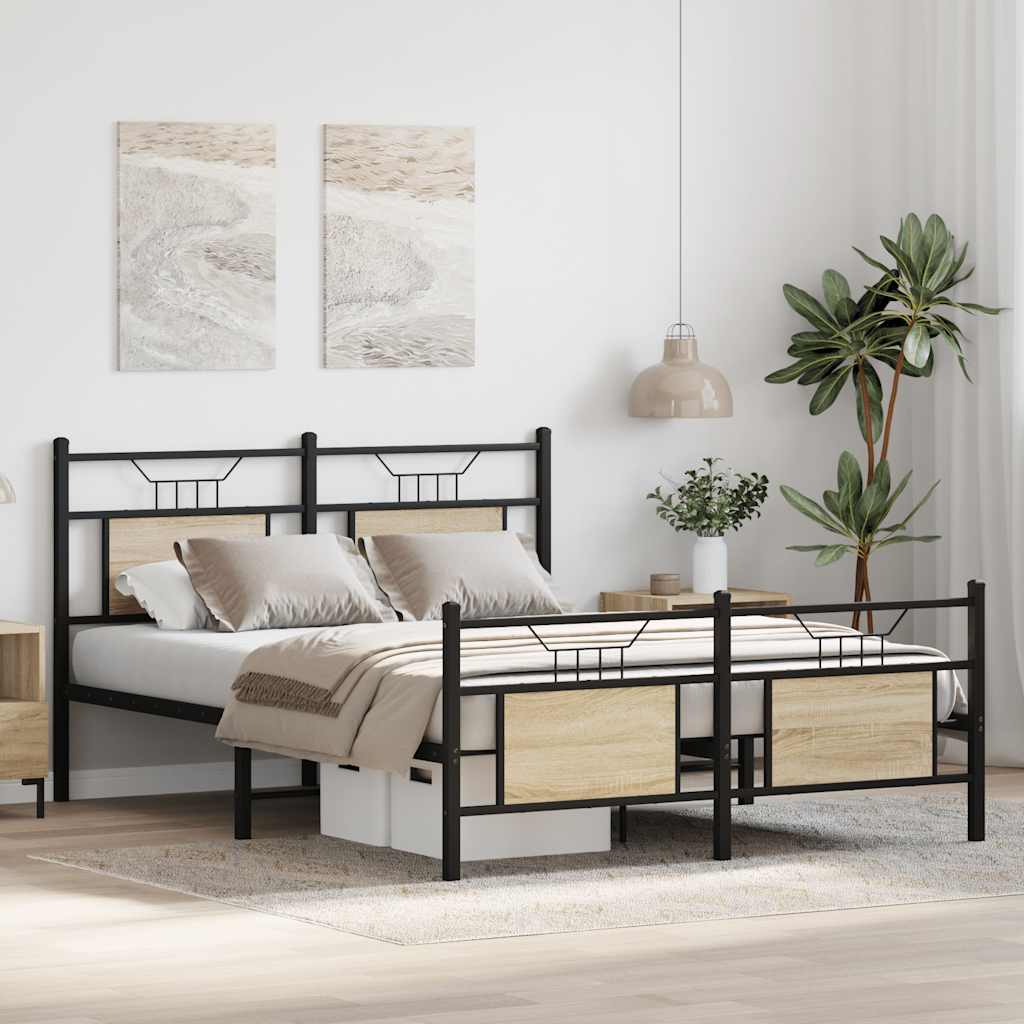 Cadre de lit sans matelas chêne sonoma 150x200 cm - XIOS
