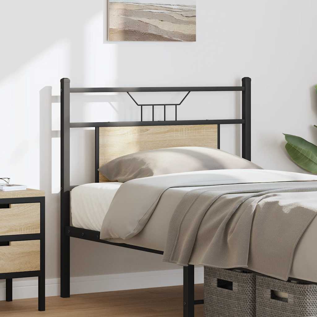 Tête de lit chêne sonoma 75 cm bois d'ingénierie et acier - XIOS