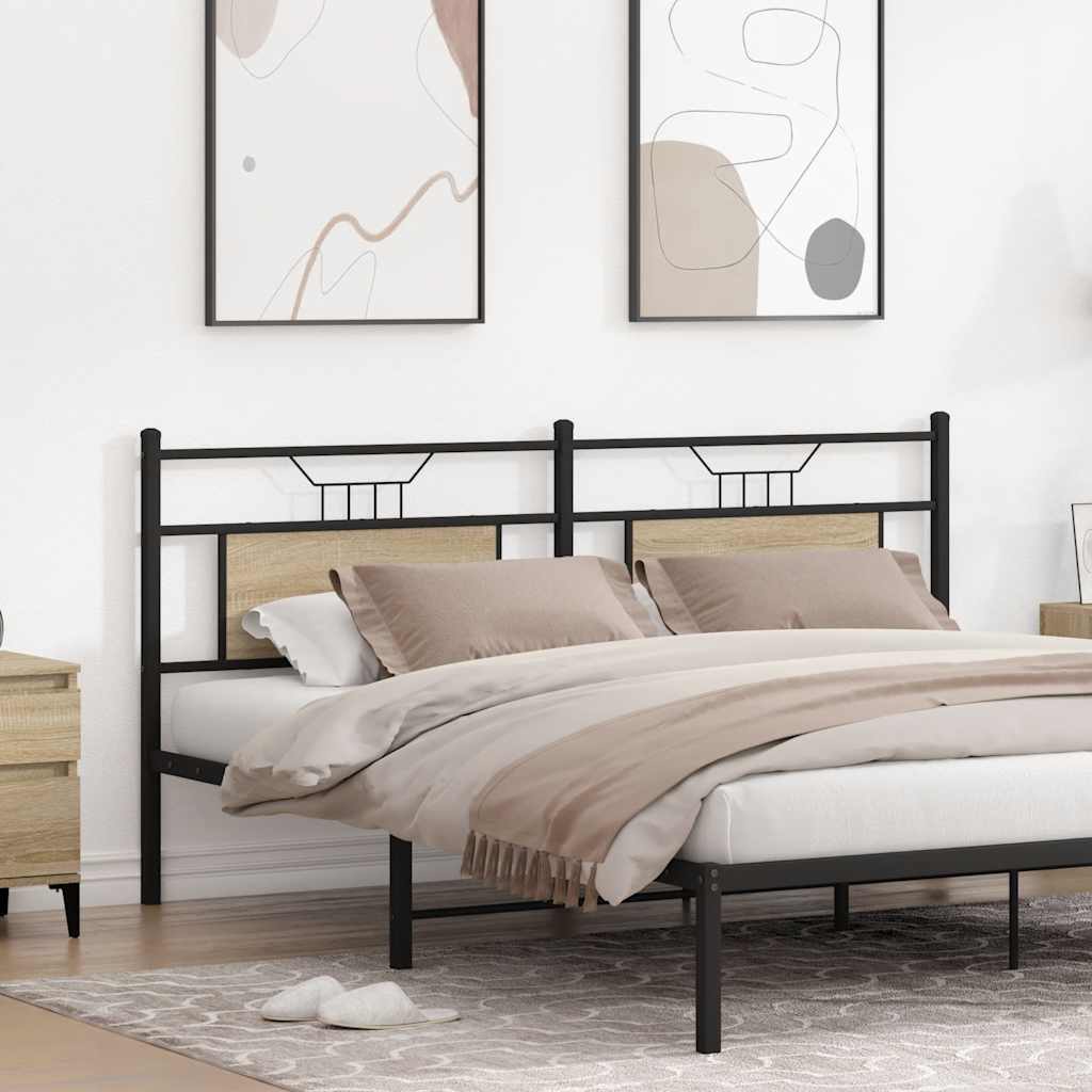 Tête de lit de remplacement chêne sonoma 160 cm bois d'ingénierie et acier - XIOS