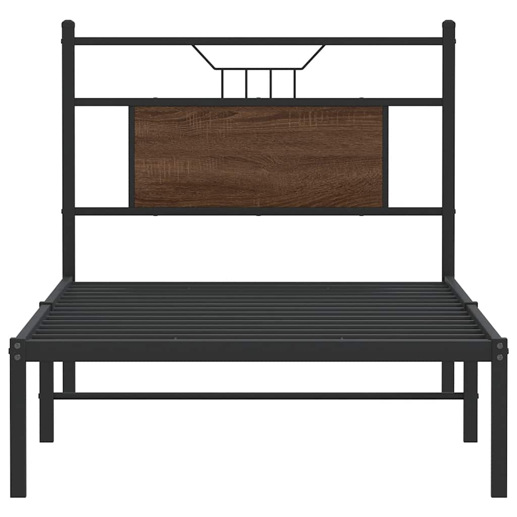 Cadre de lit sans matelas chêne marron 75x190cm bois ingénierie - XIOS