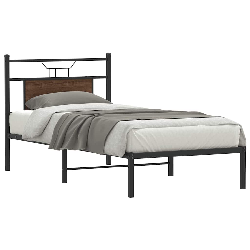 Cadre de lit sans matelas chêne marron 90x190cm bois ingénierie - XIOS