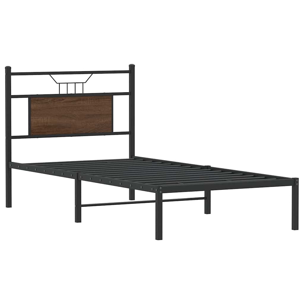 Cadre de lit sans matelas chêne marron 90x200cm bois ingénierie - XIOS