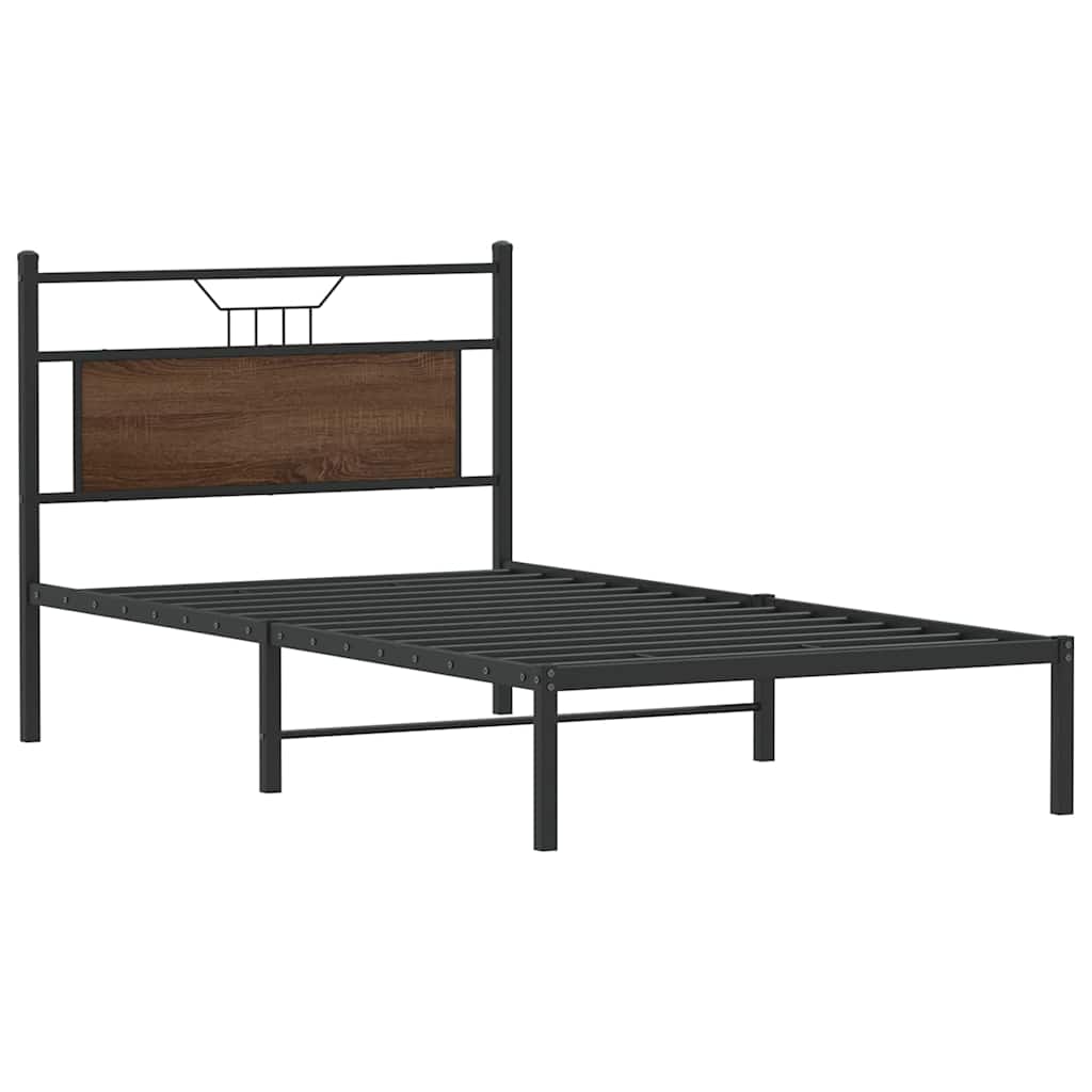 Cadre de lit sans matelas chêne marron 100x190 cm - XIOS