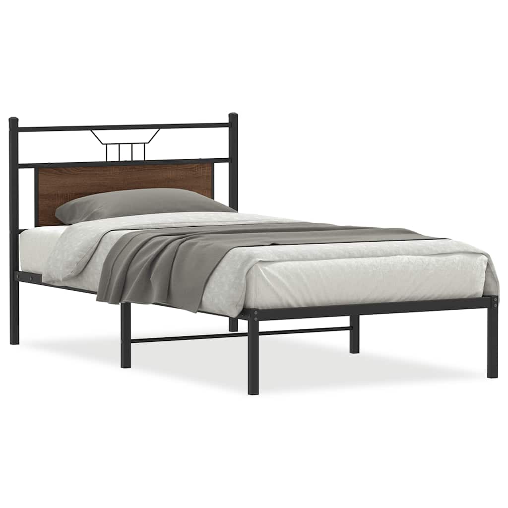 Cadre de lit sans matelas chêne marron 107x203 cm - XIOS