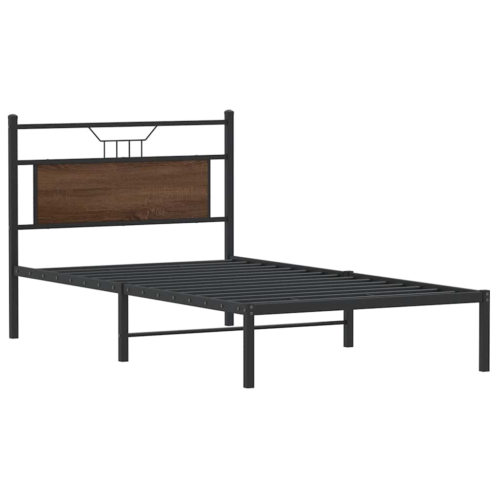 Cadre de lit sans matelas chêne marron 107x203 cm - XIOS