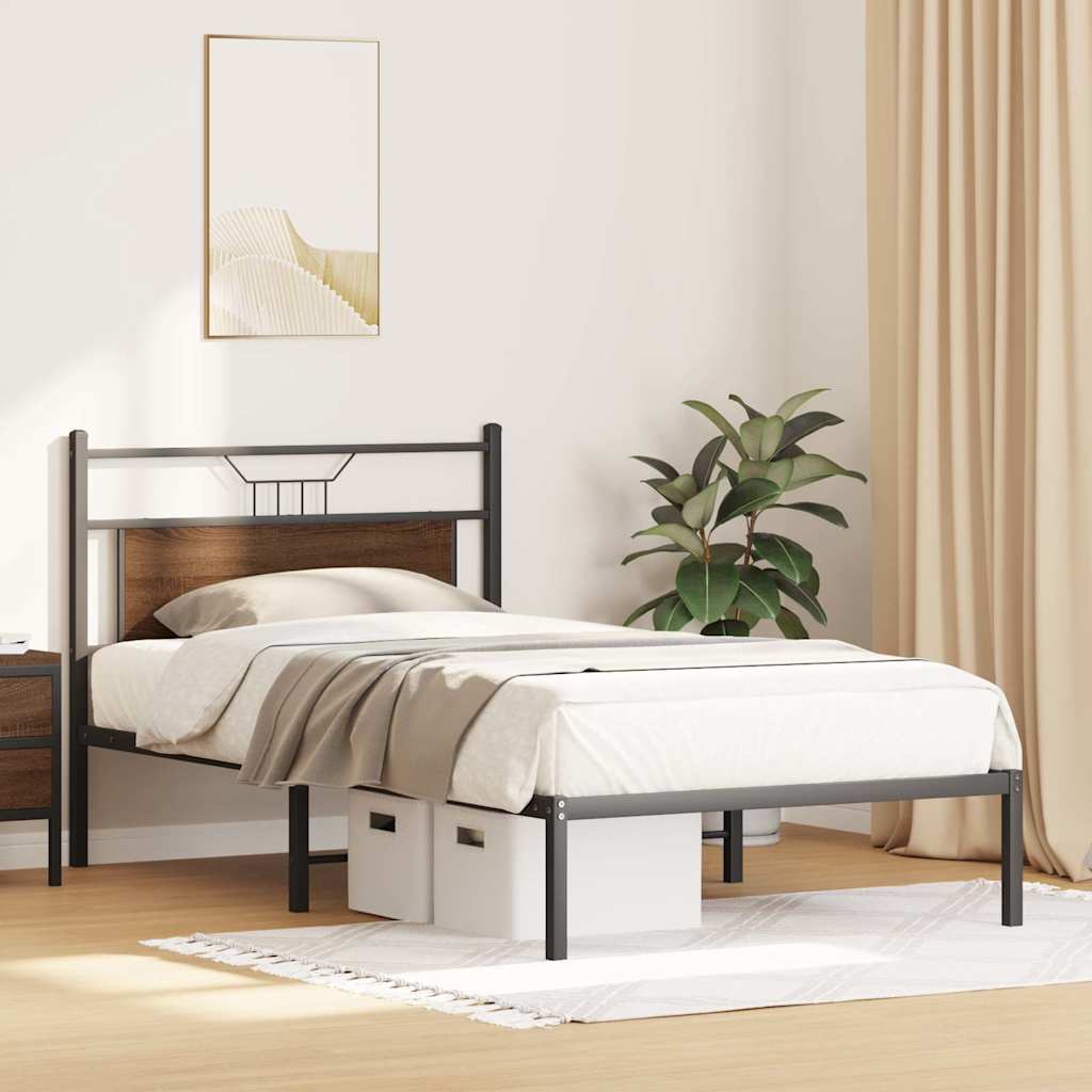 Cadre de lit sans matelas chêne marron 107x203 cm - XIOS