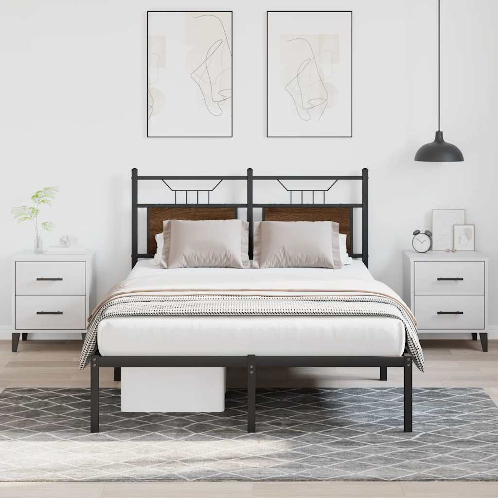 Cadre de lit sans matelas chêne marron 120x190 cm - XIOS