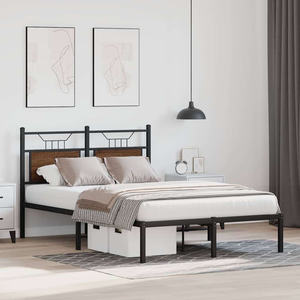 Cadre de lit sans matelas chêne marron 120x190 cm - XIOS