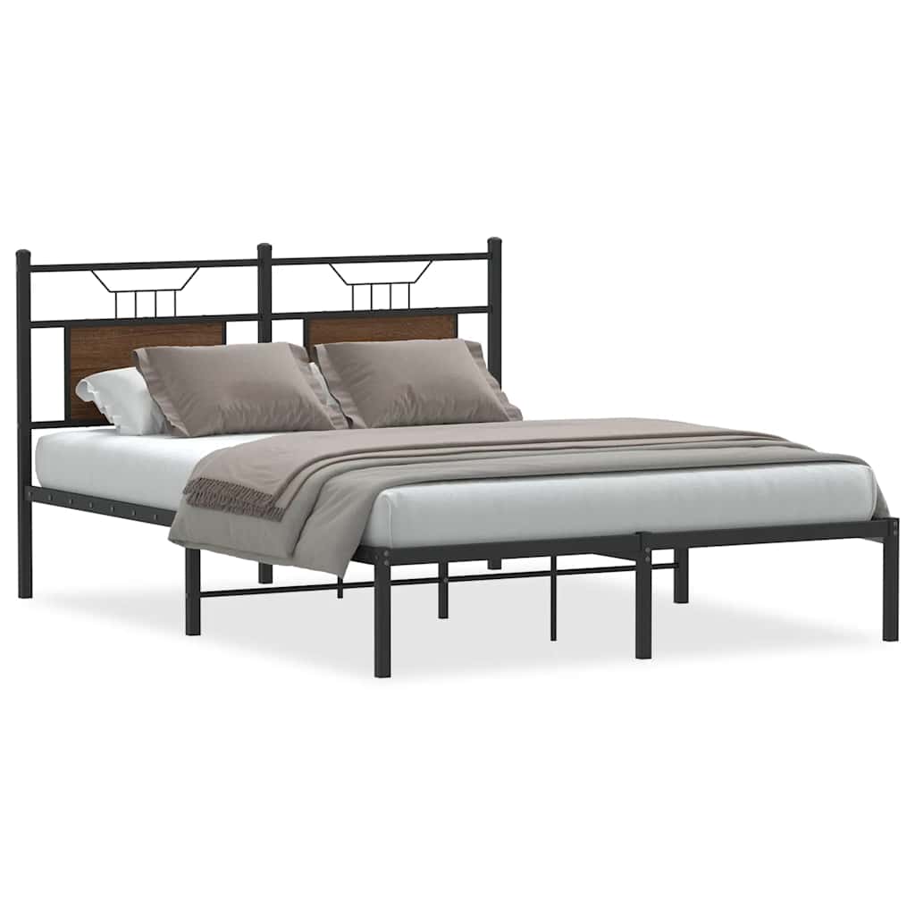 Cadre de lit sans matelas chêne marron 137x190 cm - XIOS