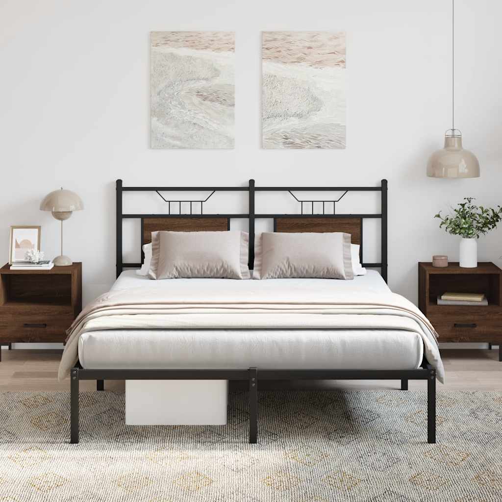 Cadre de lit sans matelas chêne marron 137x190 cm - XIOS