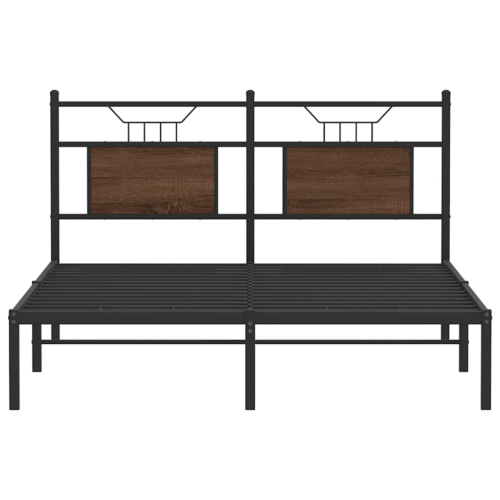 Cadre de lit sans matelas chêne marron 137x190 cm - XIOS
