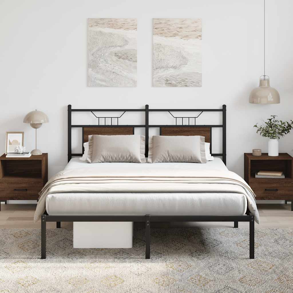 Cadre de lit sans matelas chêne marron 140x200 cm - XIOS