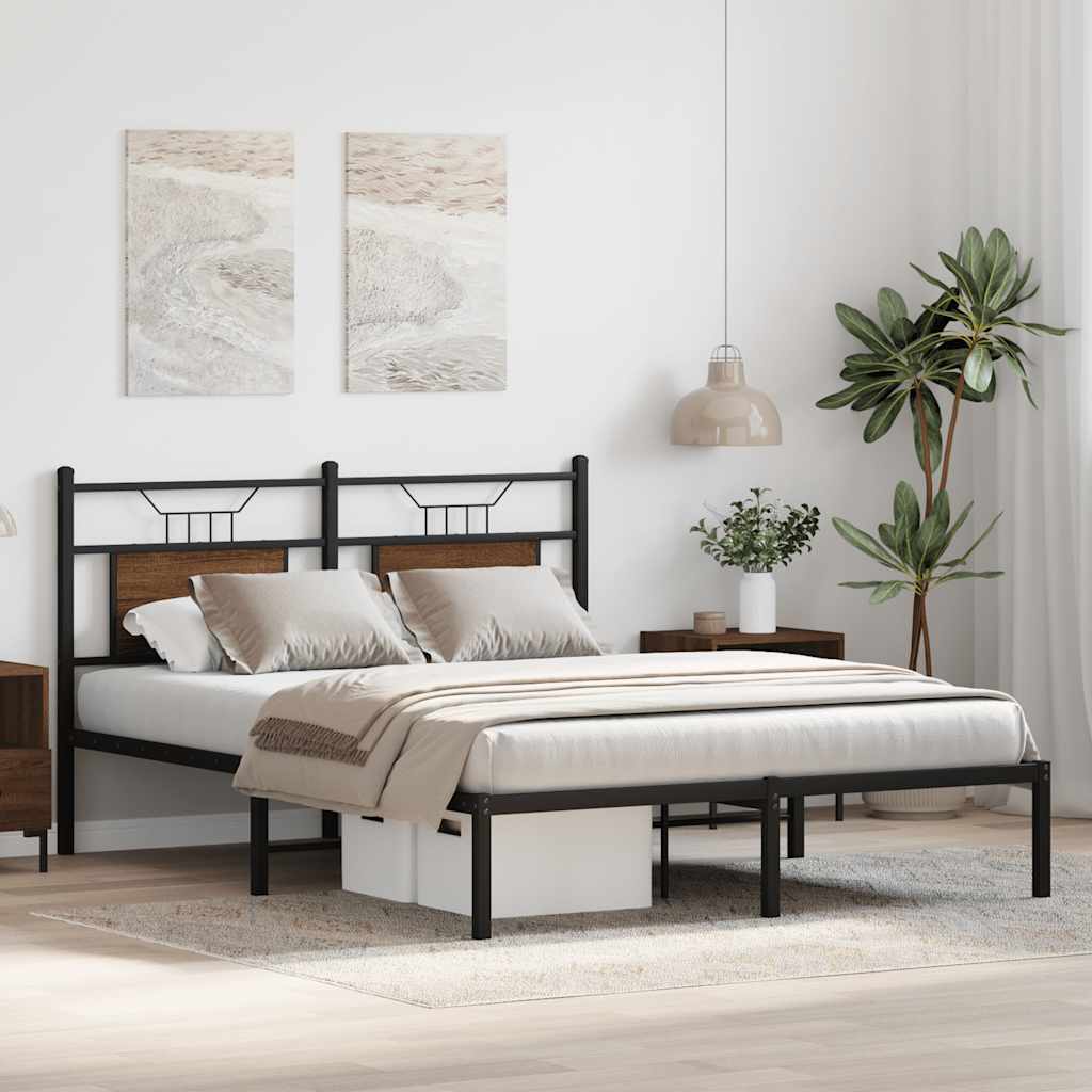 Cadre de lit sans matelas chêne marron 140x200 cm - XIOS