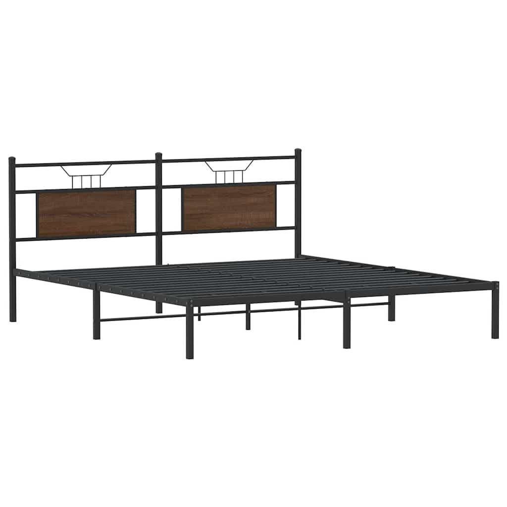 Cadre de lit sans matelas chêne marron 183x203 cm - XIOS