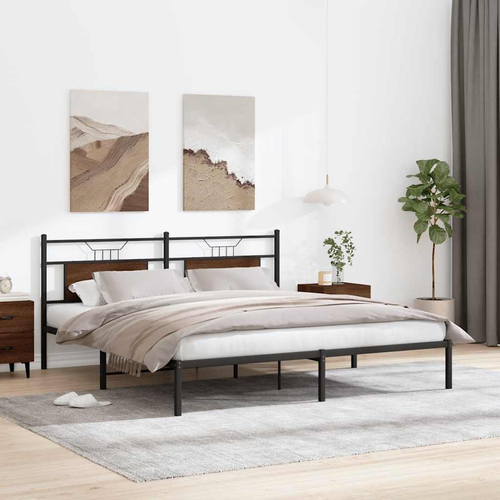 Cadre de lit sans matelas chêne marron 183x203 cm - XIOS