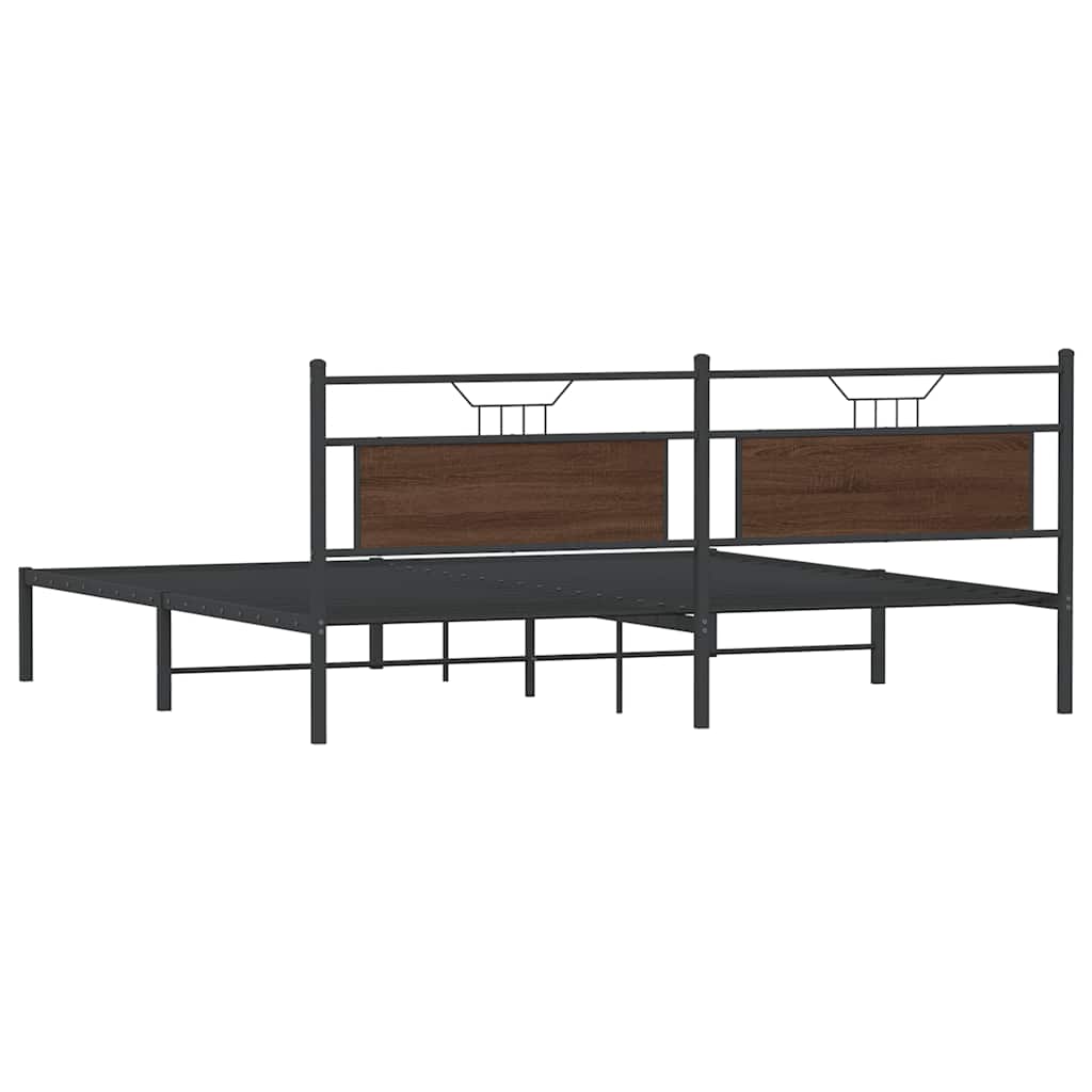 Cadre de lit sans matelas chêne marron 193x201 cm - XIOS