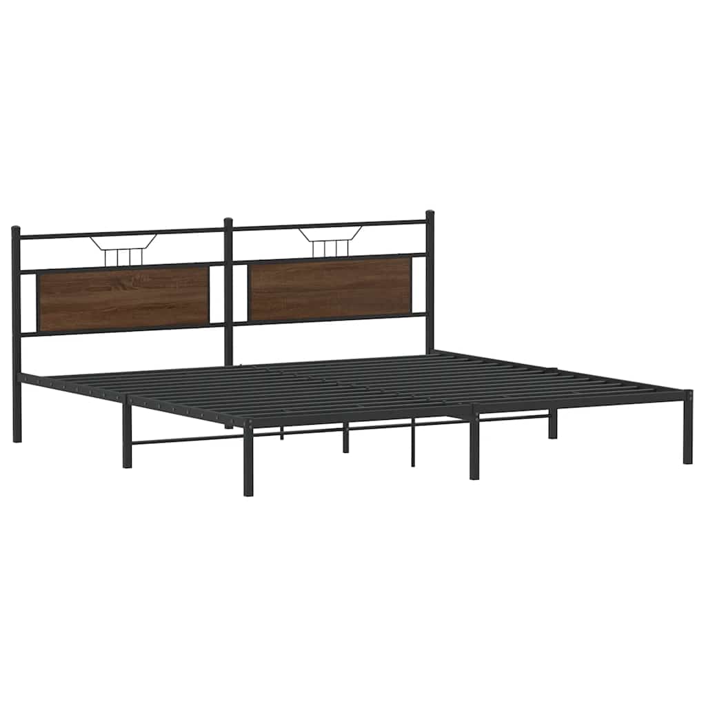 Cadre de lit sans matelas chêne marron 200x200 cm - XIOS
