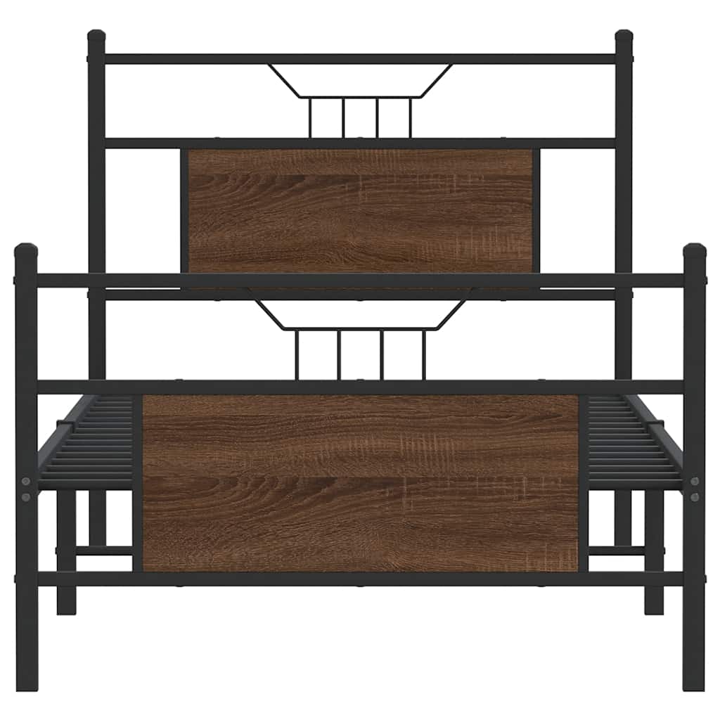 Cadre de lit sans matelas chêne marron 90x200cm bois ingénierie - XIOS