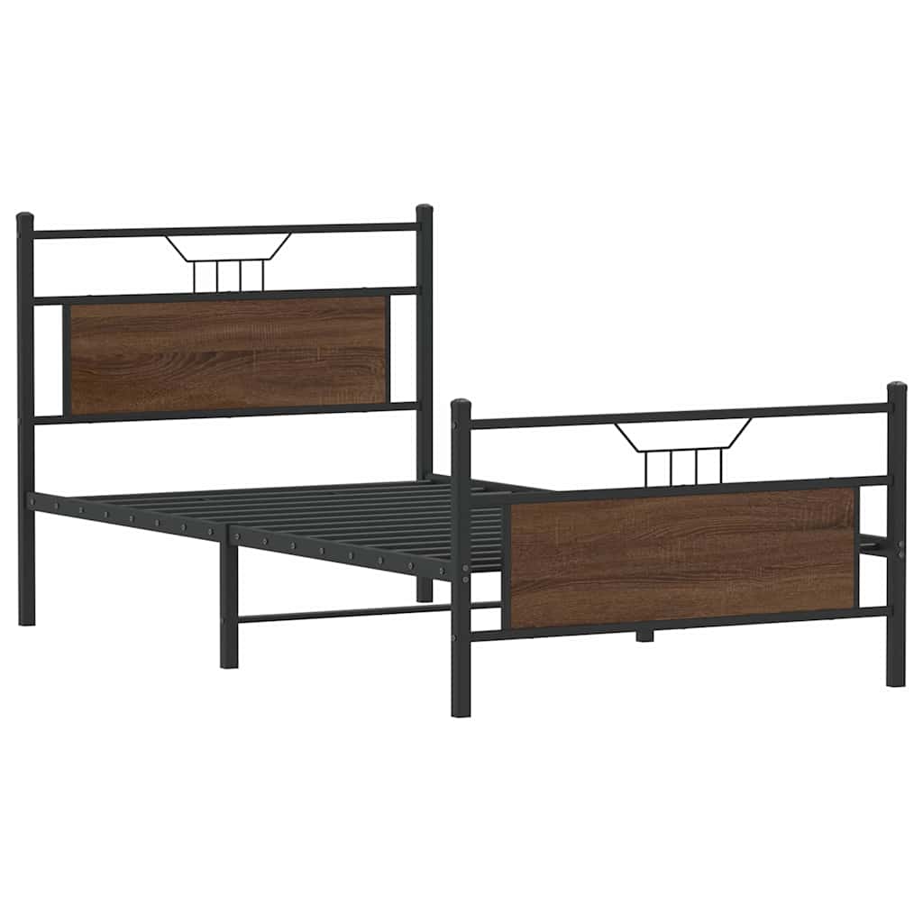 Cadre de lit sans matelas chêne marron 100x190 cm - XIOS