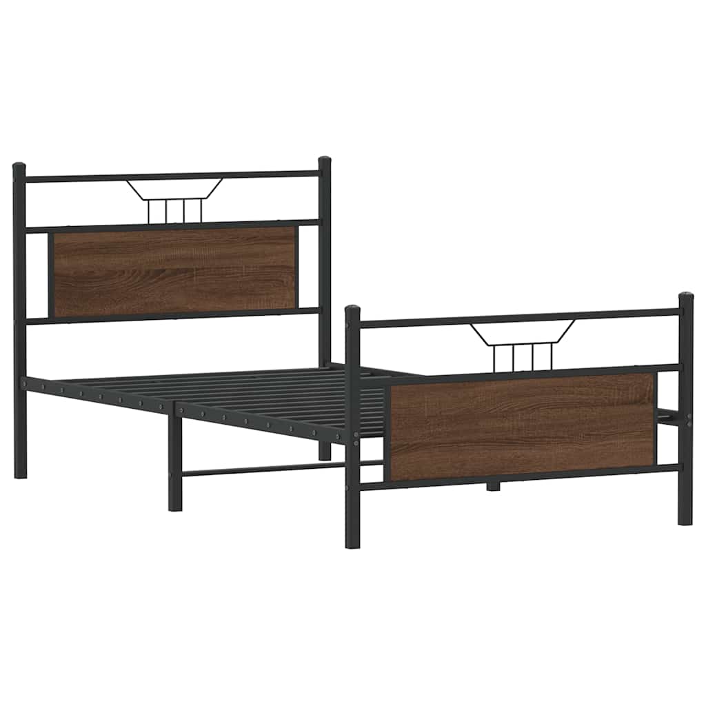 Cadre de lit sans matelas chêne marron 100x200 cm - XIOS