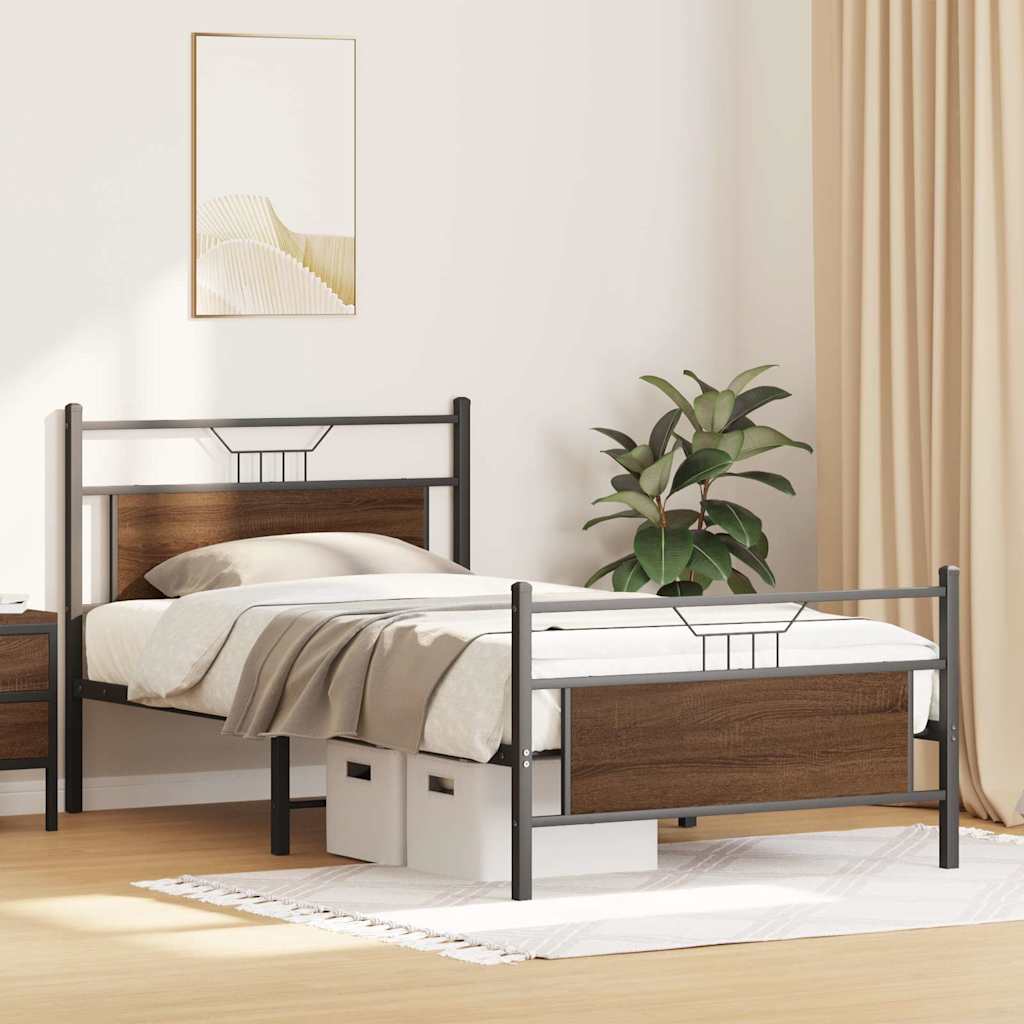 Cadre de lit sans matelas chêne marron 100x200 cm - XIOS