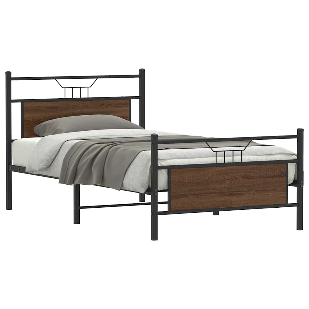 Cadre de lit sans matelas chêne marron 100x200 cm - XIOS