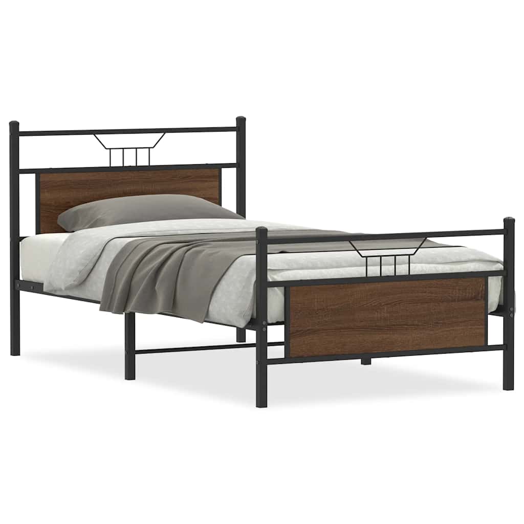 Cadre de lit sans matelas chêne marron 107x203 cm - XIOS