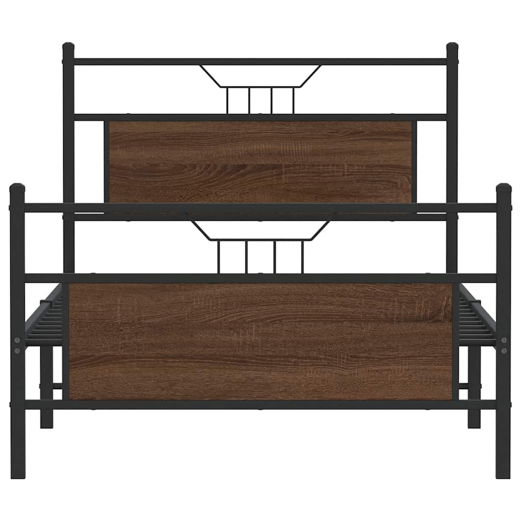 Cadre de lit sans matelas chêne marron 107x203 cm - XIOS