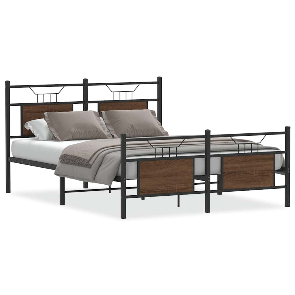 Cadre de lit sans matelas chêne marron 137x190 cm - XIOS